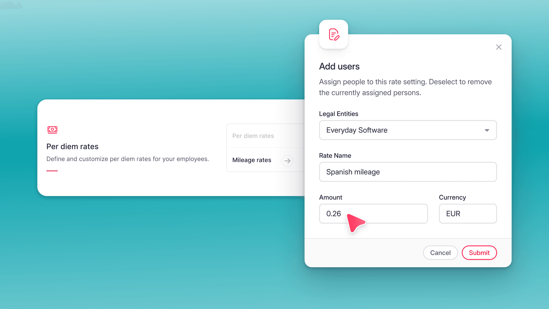 Définissez et gérez les taux kilométriques