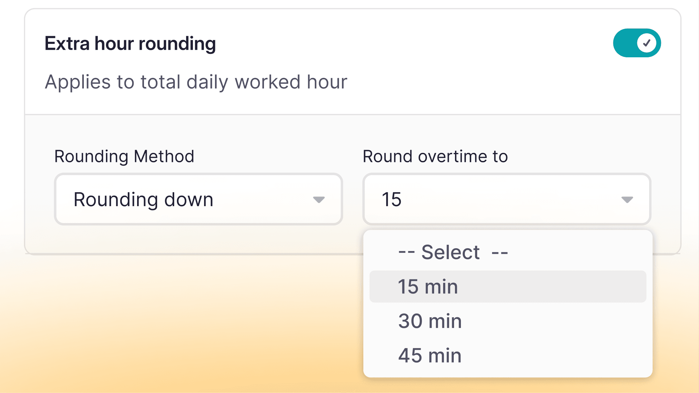 Configurez l’arrondi des heures quotidiennes