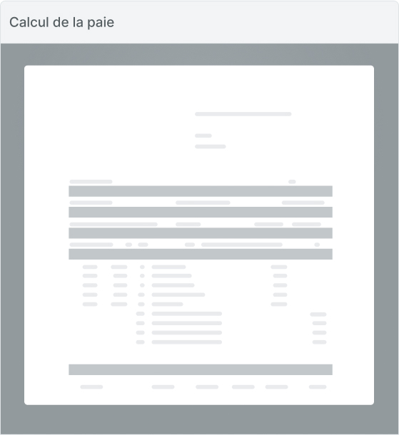 Calcul de la paie