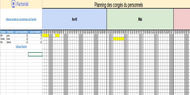Tableau Excel Horaire De Travail Gratuit 2020