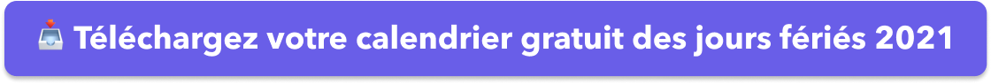 Calendrier des jours fériés 2021 gratuit