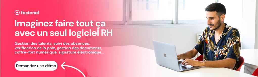 Banner pour demander une démo gratuite de logiciel RH Factorial