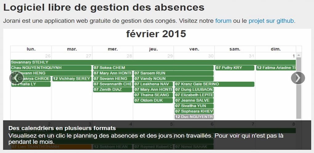 logiciel de gestion de congés gratuit Jorani